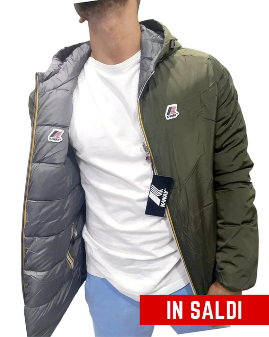 Giubbino Kway Uomo Double Face - Grigio/Verde