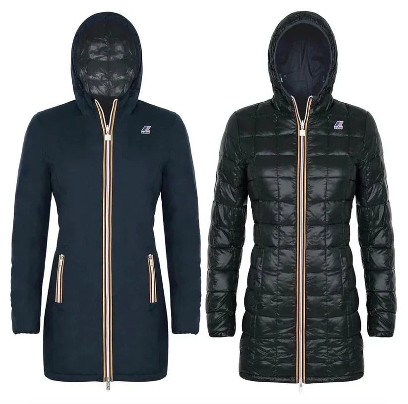 Giubbino Kway Donna Lungo Double Face - Blu/Nero