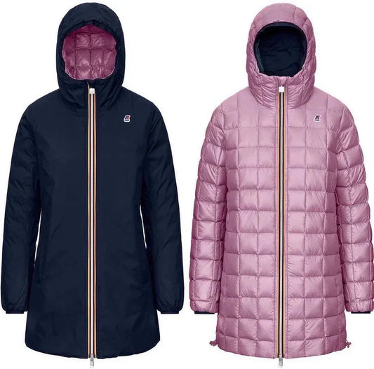 Giubbino Kway Donna Lungo Double Face - Blu/Rosa